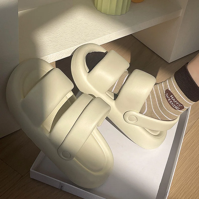 

2023 Summer Sandals Women Slipper Simple Outdoor 4CM Thick Soles Ins Women Wear EVA Beach Sandals