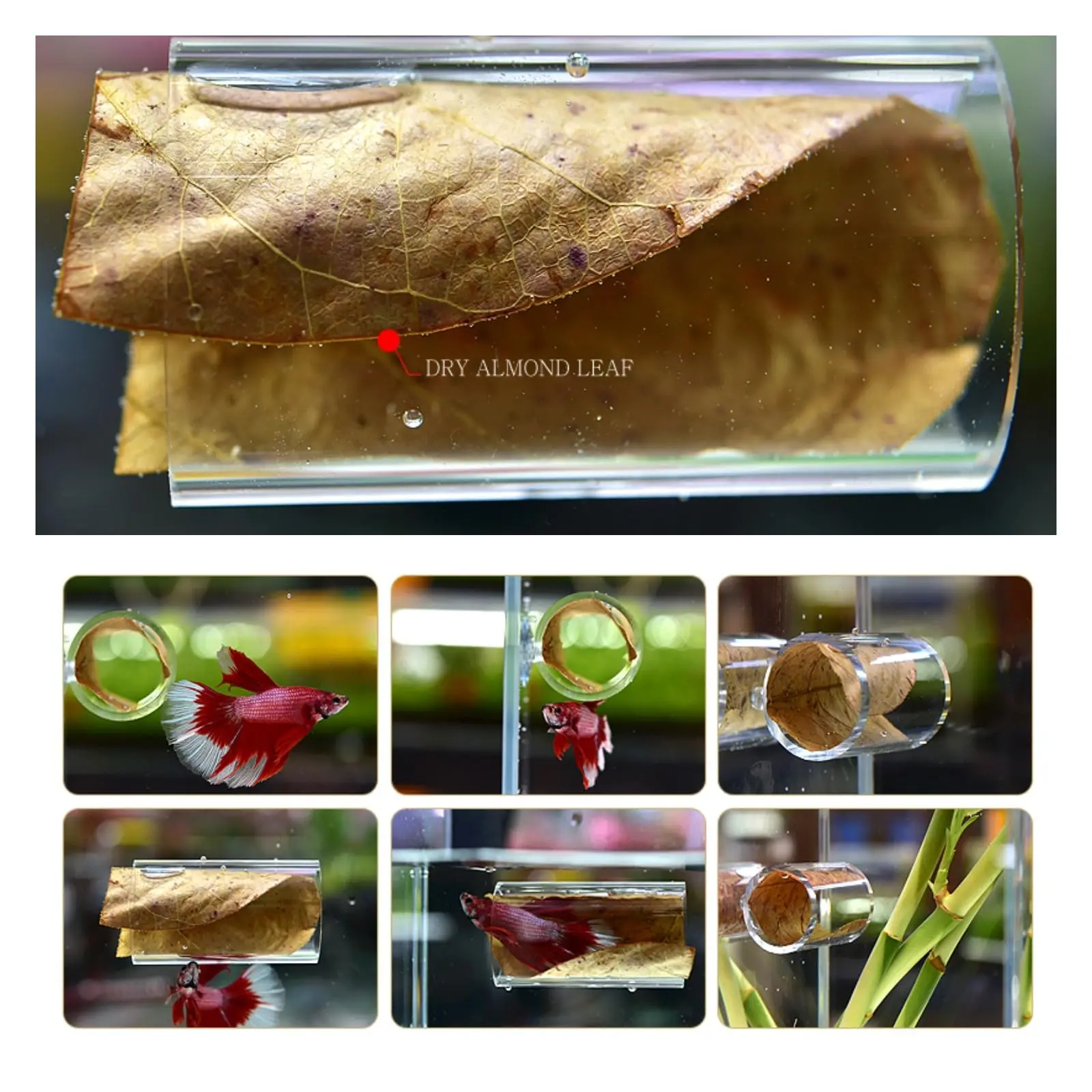 Betta Fish Acrylic Tube Tunnel Hollow Design Fish Tank Decorations For Better Observation Improves Betta's Health 1/2Pcs fish tank ornaments fish tank decorations aquarium ornaments