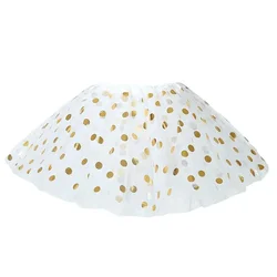 Multicolor Rainbow Tulle Princess Dance Skirt (White 30CM)