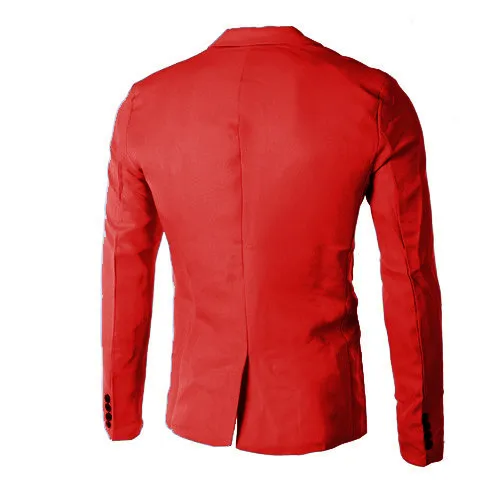 Men suits jackets Red Men Classic Suit Jacket Wedding Groom Slim Fit One Button Suit Blazer Male Solid Color Jacket Tops Gentleman's