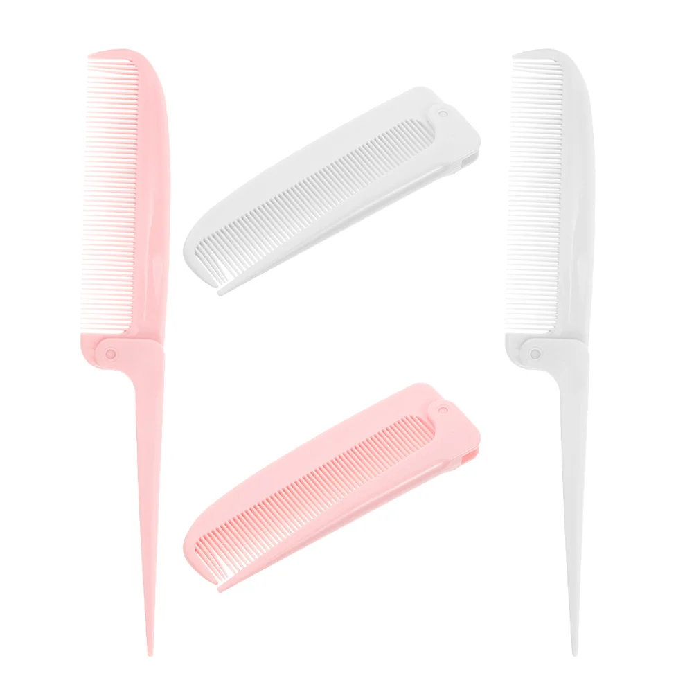 

Hair Parting Combs 4Pcs Rat Tail Folding Detangling Travel Stylist Lifting Braids Styling Beauty Tools
