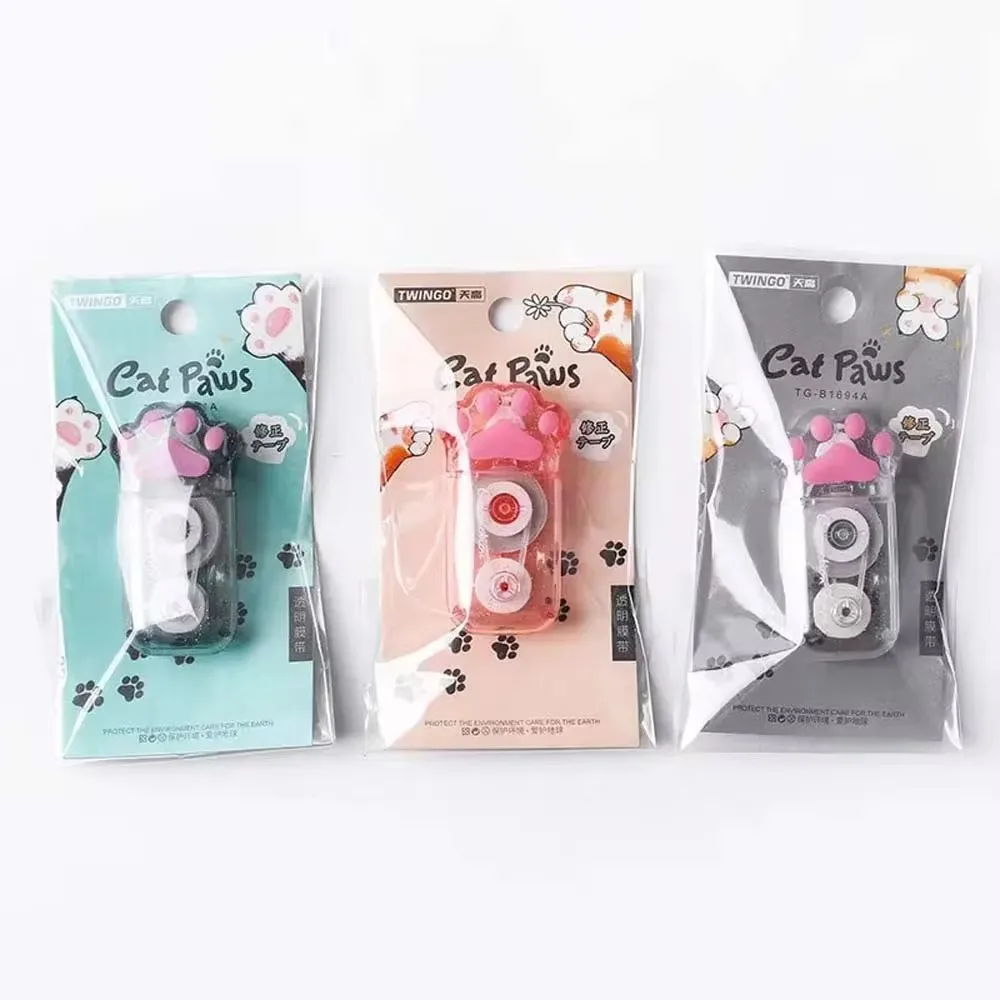 Correction Tape 3PCS TWINGO 6M Cartoon Cat Claw Correction Tape Quick to Clean and Easy to Use Suitable for Writing Office
