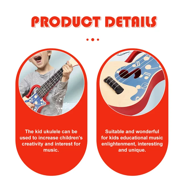Kids Ukulele Guitar Toy Toddler Music Toy Instruments Toy Musical Toy Yukri Toy Early Education Enlightenment Guitar 2
