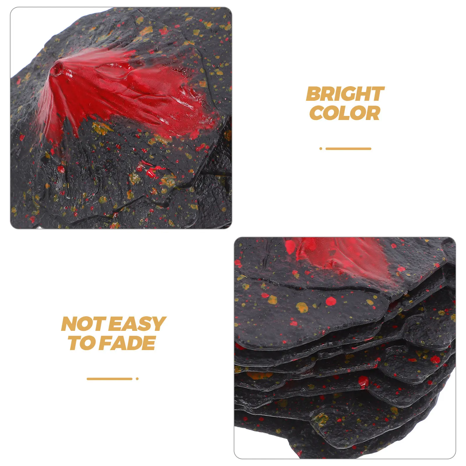 16Pcs 화산 시뮬레이션 플라스틱 미니어처 현실적인 용암 데스크탑 분재 수족관 장식 지리 교육 과학