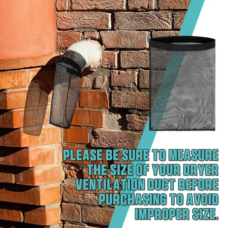6 Pcs Black Dust Lint Bag For Vent Exterior Dryer Lint Trap Dryer Cover For Outdoor Outside Capturing House Vent Black