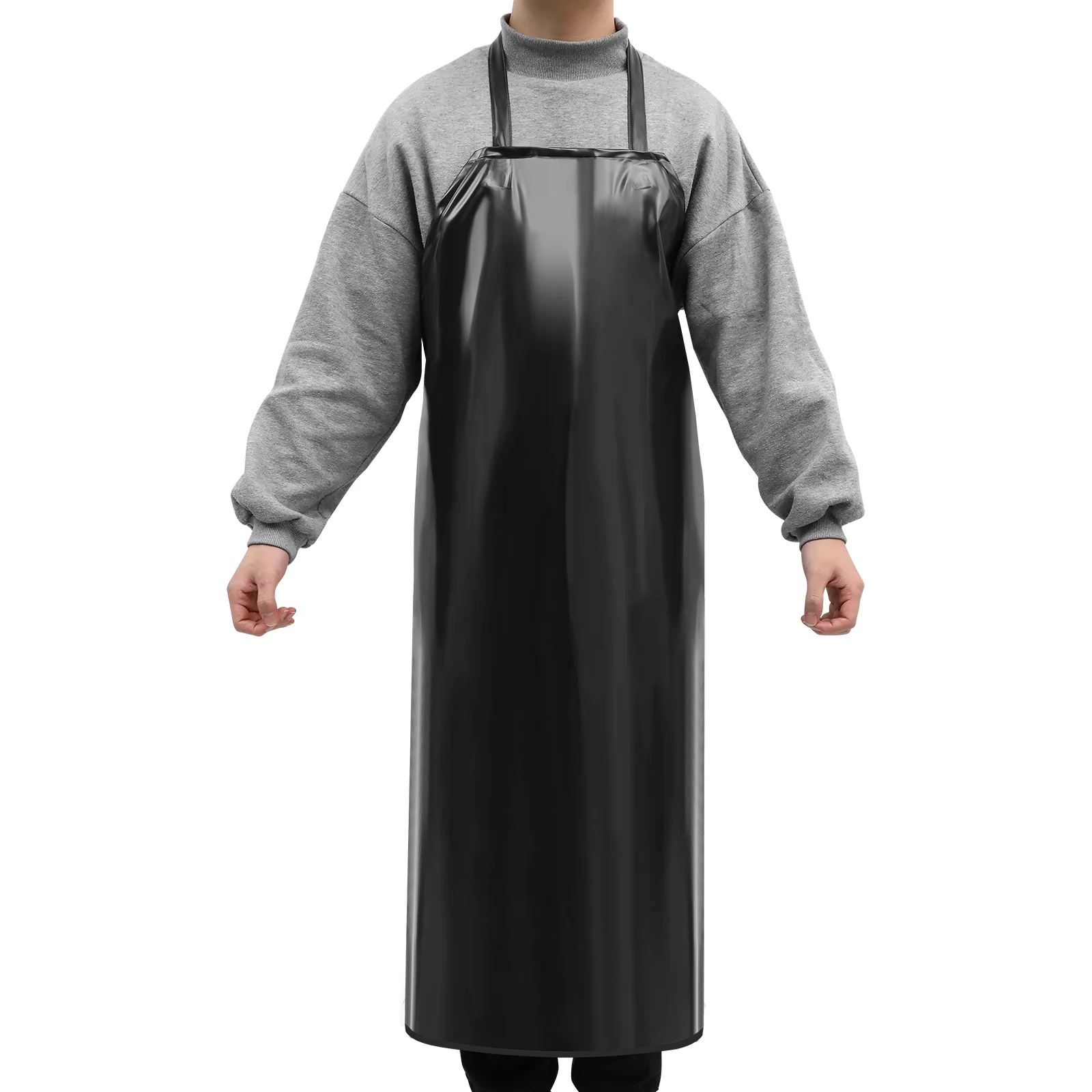 

Waterproof Unisex Heavy Duty Apron for Butchers Kitchen Apron women men adults cooking PVC Mens Aprons Chef (Black / white )