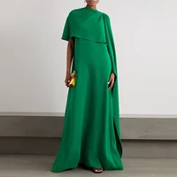 Yeezzi Women's Elegant Solid Color Church Dress 2025 New Spring Summer Cape Sleeves Asymmetric Party Evening Maxi Dresses - Image 3