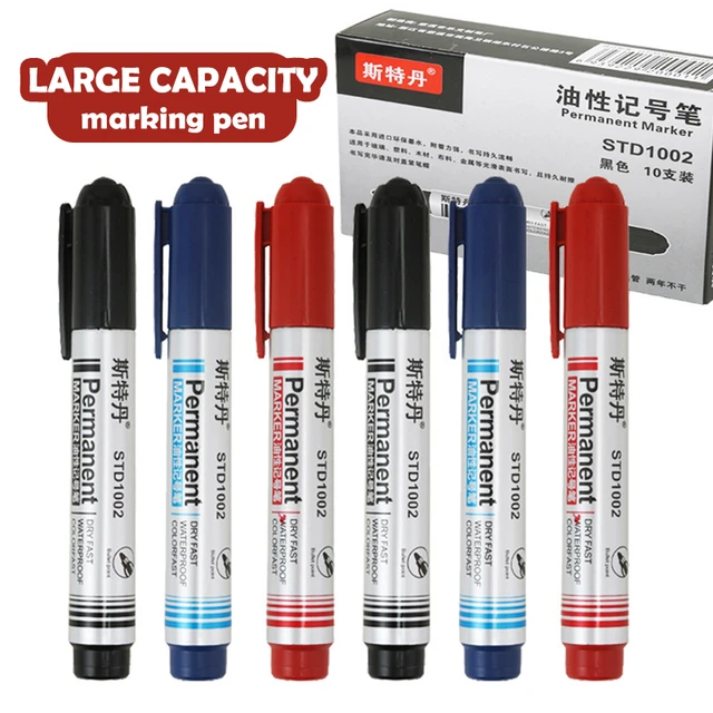 Marker Pen Marker  Paint Markers - Black/blue/red Double Head Round  Permanent Marker - Aliexpress