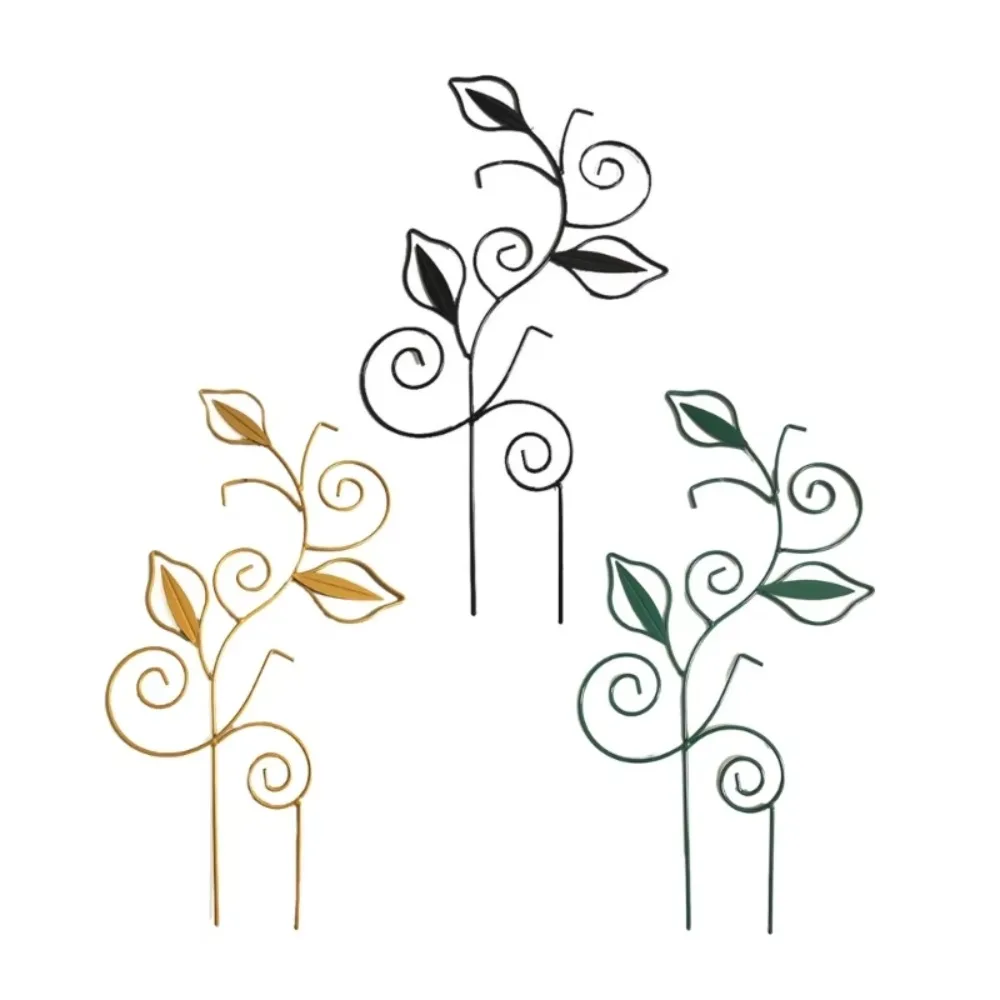 New Metal Climbing Vine Trellis Leaf Shape Stackable Iron Plant Support Fixed Rod Climbing Plant Rack Care
