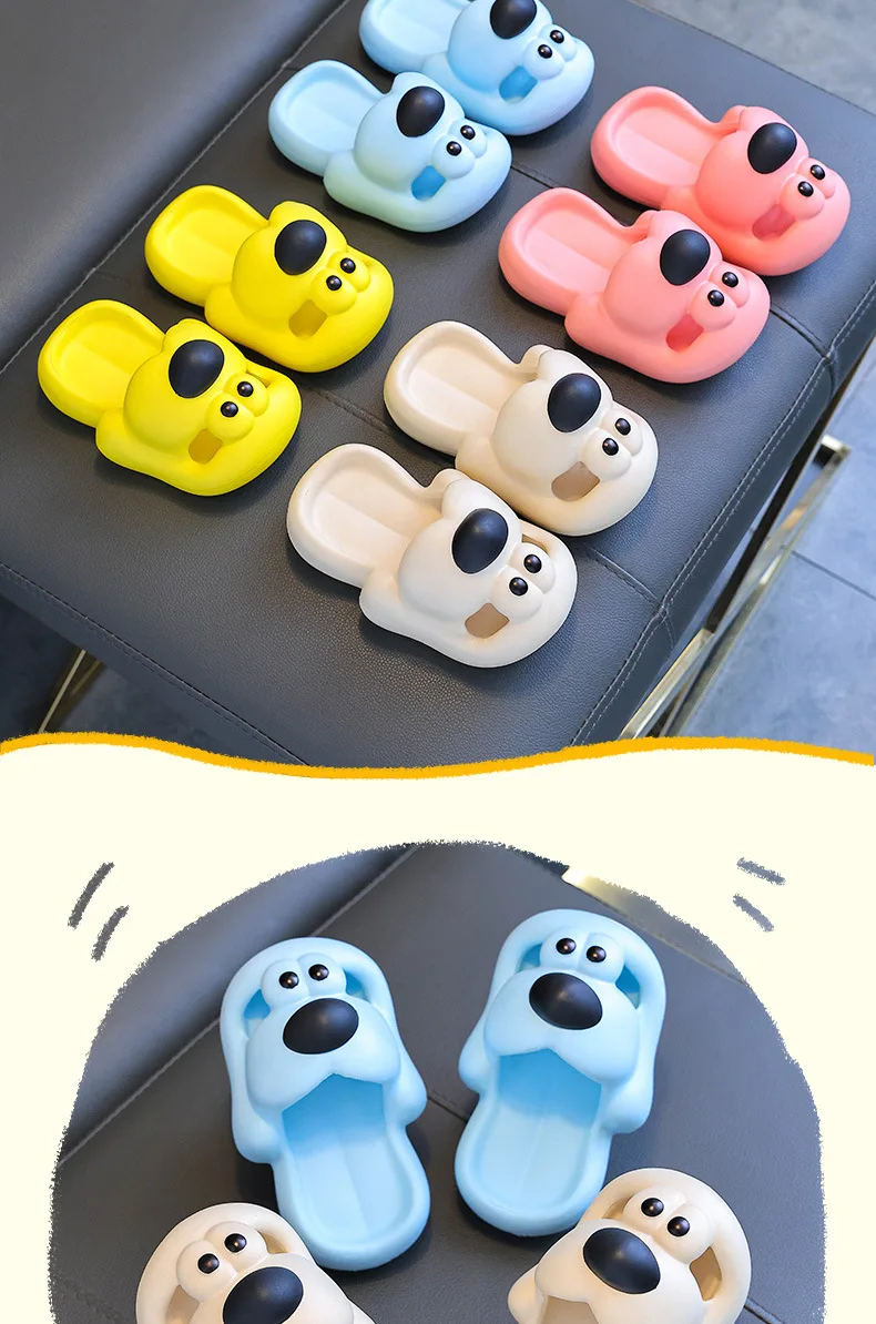 Children's Slippers - Cute Puppy Kids Indoor Slippers With Non Slip EVA Sole Sandals
