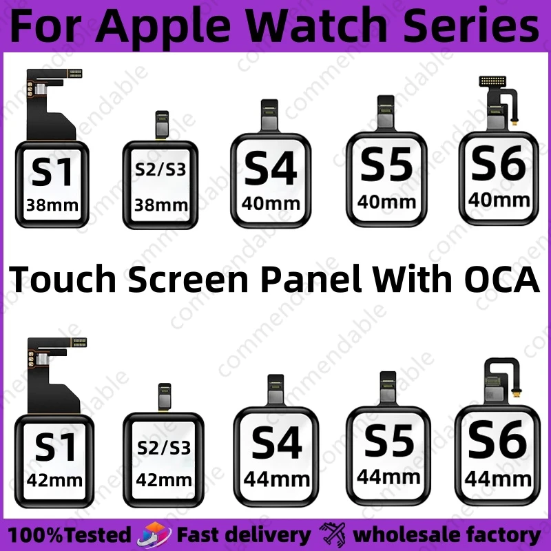 

For Apple Watch Series SE S1 S2 S3 S4 S5 S6 38mm 42mm 40mm 44mm NEW LCD Touch Screen Digitizer Glass Lens Panel Repair Parts+OCA