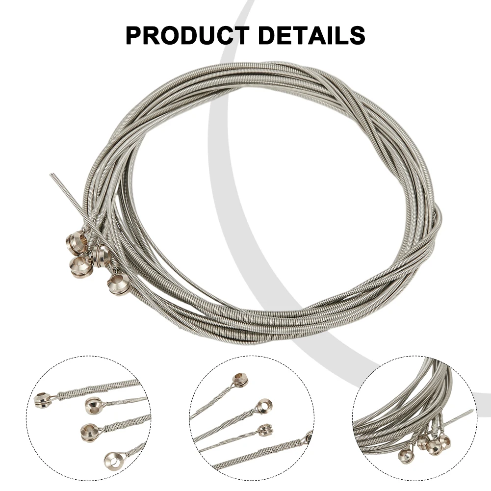 

Durable New Practical Quality Replaces Bass Strings Accessories Carbon Steel Core Gift Replacement Silver Spare Parts Steel Cord