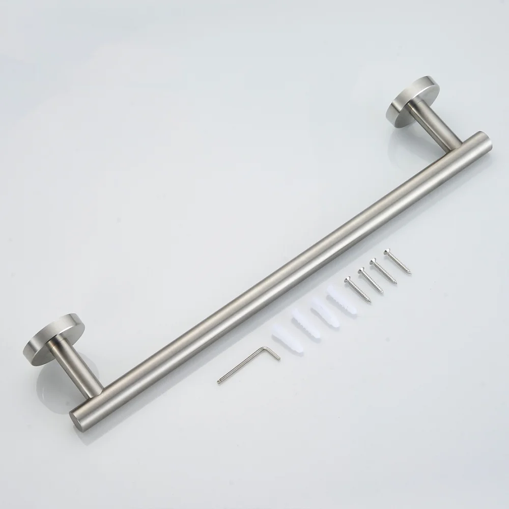 40/60CM Thickened Hanging Wall Mounted Stainless Steel Matte Black Polished Brush Chrome Towel Bar Bathroom Accessories