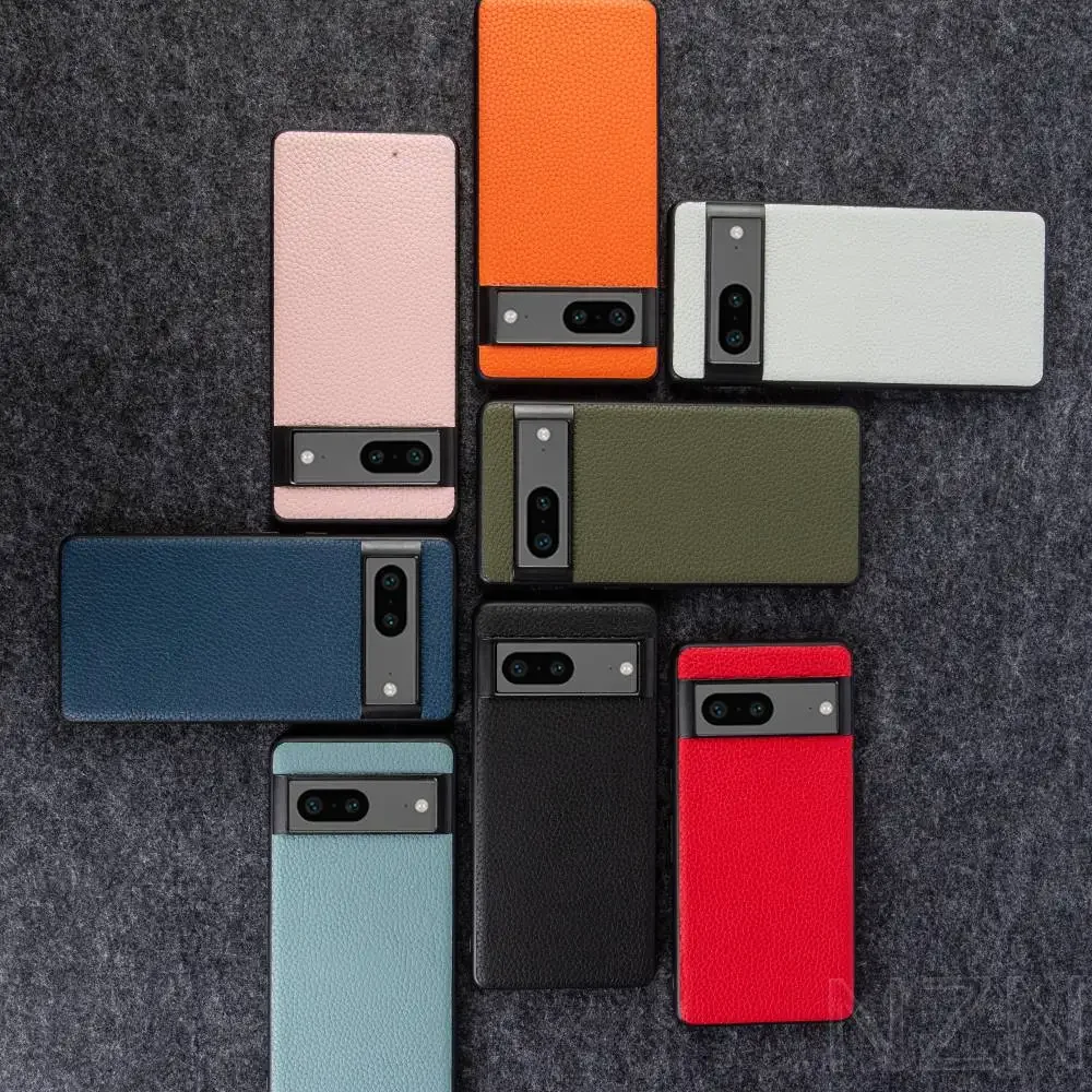 Luxury Cowhide Leather Phone Case with Full Protection - Shockproof Back Cover