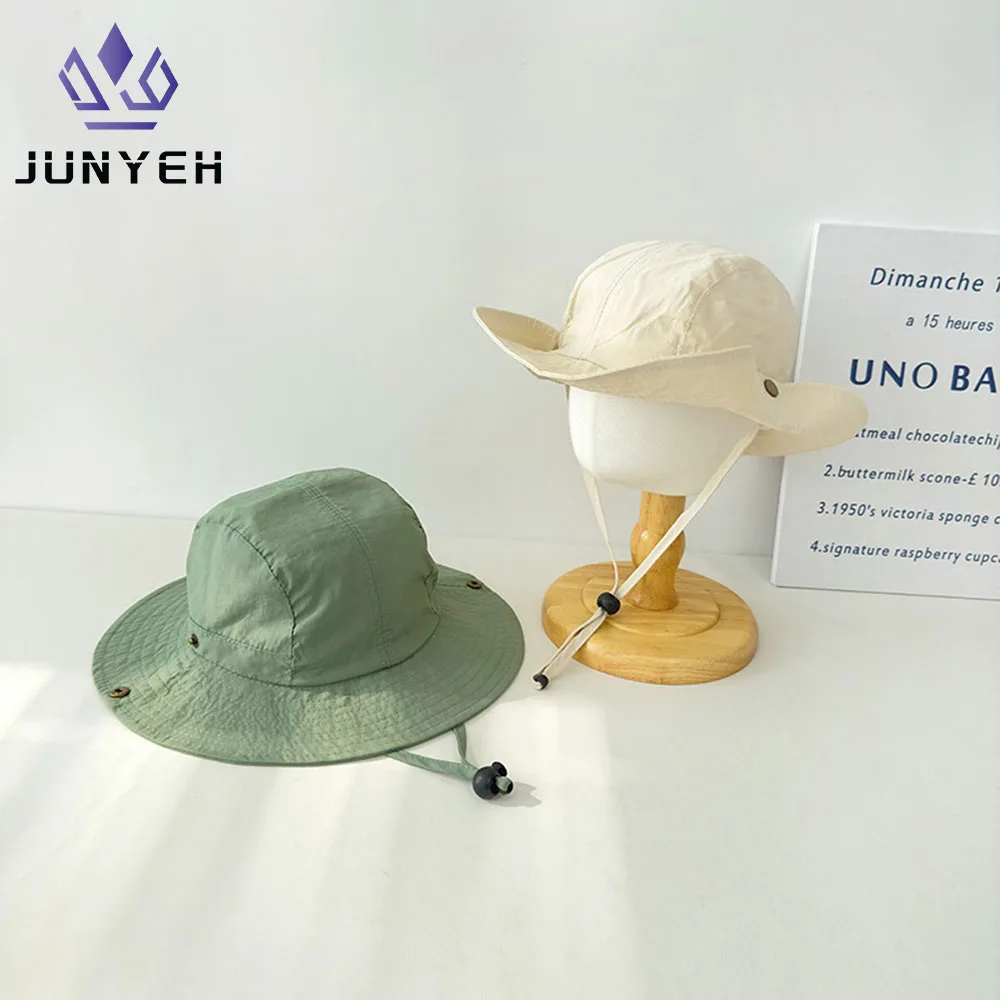 

Fisherman Hat Children's Spring Summer Boys Girls Panama Hat Outdoor Travel Large Brim Sun Caps Solid Color Basin Cap