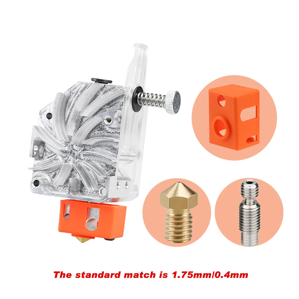 3D Printer Parts NF-WIND V6/Volcano Dual Gear Drive Bowden Extruder with Nozzle for Ender3 CR10 3d printer 1.75mm Filament