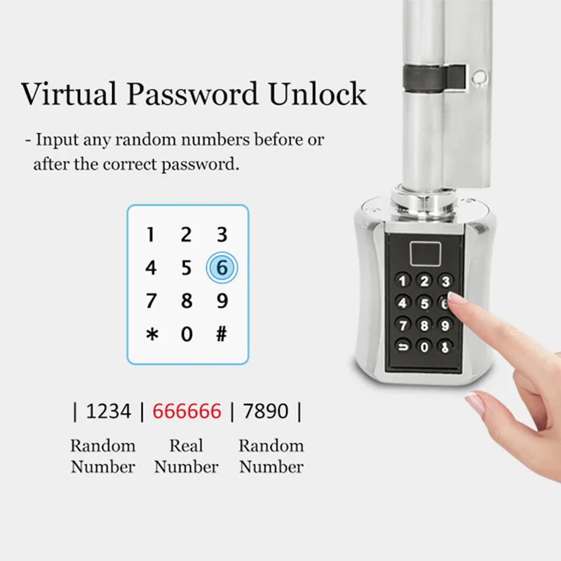 Fingerprint Electronic Lock Cylinder Lock Password Recognition Door Lock with Password Digital Keyboard Home Smart Lock
