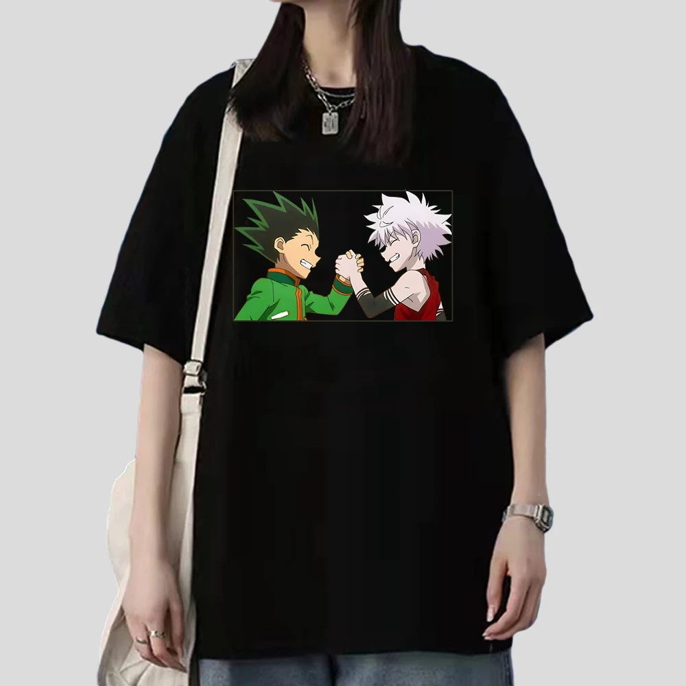 

Футболка Hunter X Hunter Killua женская, оверсайз топ с графическим принтом, с мультяшным принтом аниме, 100% хлопок