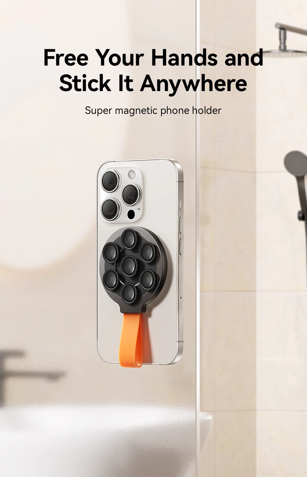 Joyroom Suction Cup Magnetic Phone Holder Universal Hands-Free Silicone Suction