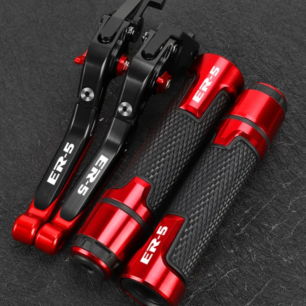 

Motorcycle Accessories Ends FOR KAWASAKI ER-5 ER5 2004-2005 Extendable Brake Clutch Levers Handlebar Grip Handles bar Hand Grips