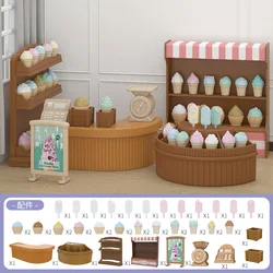 Mini Supermarket Shopping Game Set - Dollhouse Furniture & Educational Family Interaction Toy (Ice Cream Shop)