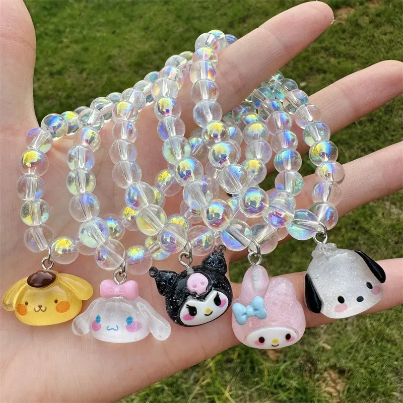 

Sanrio Anime Cinnamoroll Hello kitty Kuromi Cartoon Bracelets Women Chain Party Wedding Jewelry Holiday Gifts Girl Elastic Rope