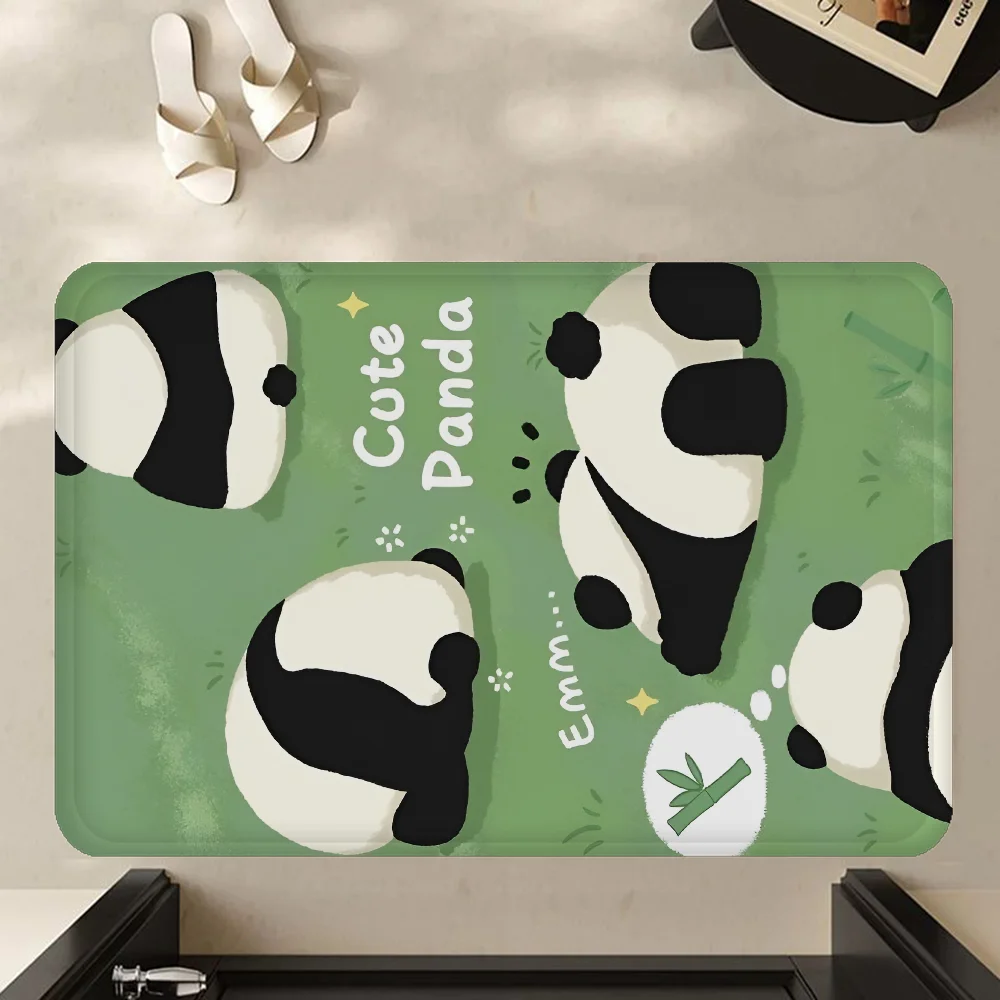 Cute Cartoon Panda Entrance Door Mat Nordic Style Bedroom Living Room Doormat Home Balcony Anti-Slip Modern Home Decor 3