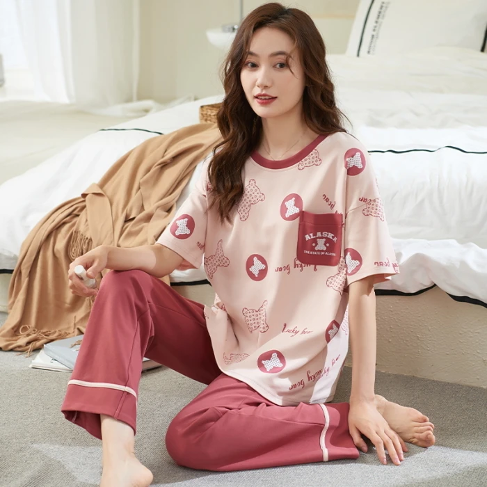  Femofit Conjunto de pijama de manga corta para mujer, ropa de  dormir cómoda con pantalones cortos, ropa de dormir de lujo (S-XL),  Rosa-algodón : Ropa, Zapatos y Joyería