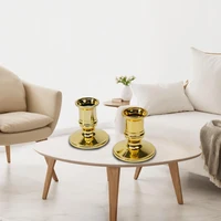 2pcs Taper Candle Holders Candlestick Silver Gold Rod Wax Base For Wedding Party Festival Candlestick Home Decor Candle Holders 3