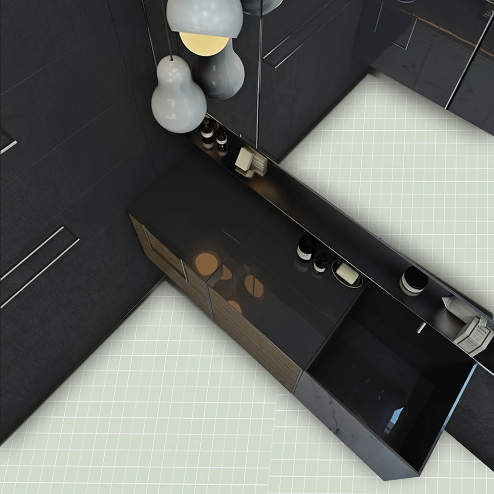 10Pcs PVC Wall Tile Stickers Modern Style 10 X 10 Cm Self Adhesive Kitchen Tile Sticky Bathroom Wall Tile for Kitchen Bathroom