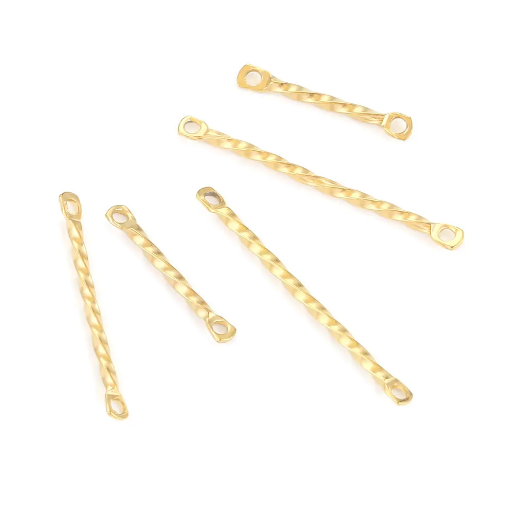 20 stücke Edelstahl Twisted Column Links Dünne Stick Streifen Anschlüsse für Ohrringe DIY Schmuck Machen Liefert Großhandel – Detail 2
