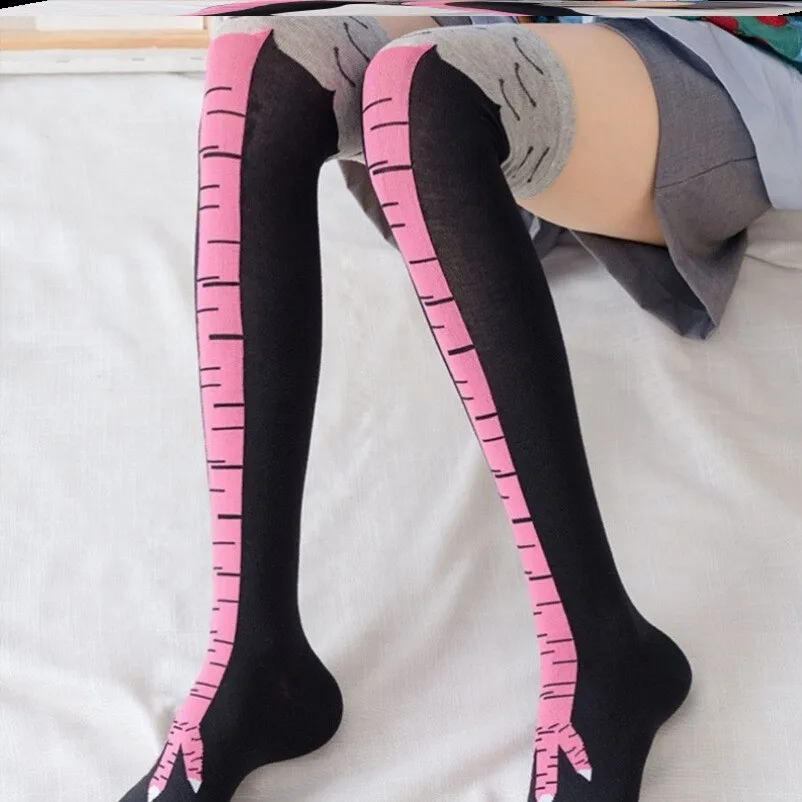 Chic Knee-High Chicken Feet Novelty Socks - Fun & Personalized Gift