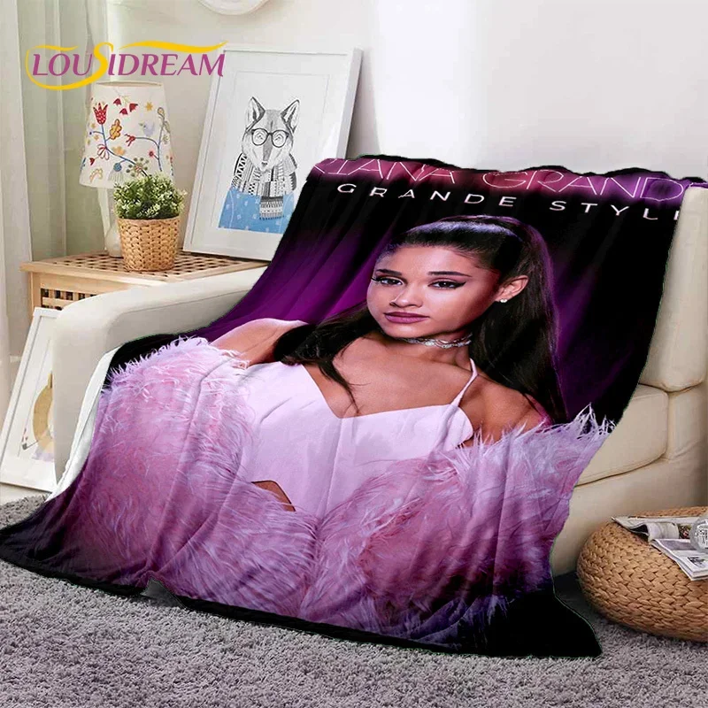 3D Ariana Grande Cat Ari Singer Soft Blankets,Keep Warm Throw Blanket Comfortable Blanket for Picnic Beds Sofa Home Bedroom Gift 4