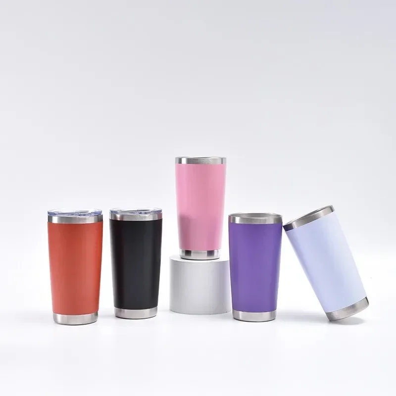 New 20oz Tumbler With Lid Stainless Steel Vacuum Insulated Double Wall Travel Cup Protable Cold And Hot Coffee Car Mug