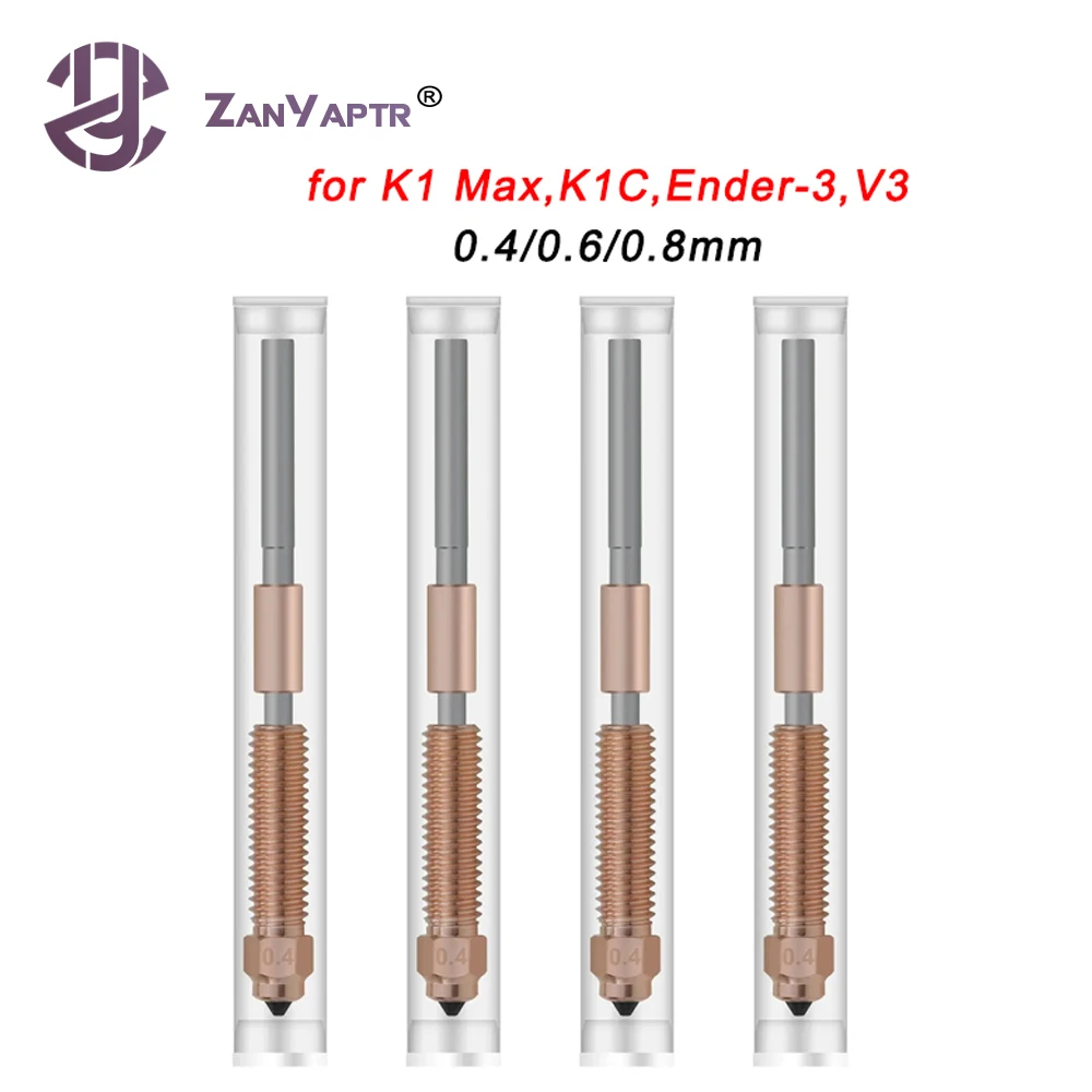 Creality K1C 깍지 올인원 하이 플로우 인쇄 업그레이드 퀵 스왑 깍지, K1 Max,K1C,Ender-3,V3 3D 프린터용, 0,4mm, 0,6mm, 0,8mm
