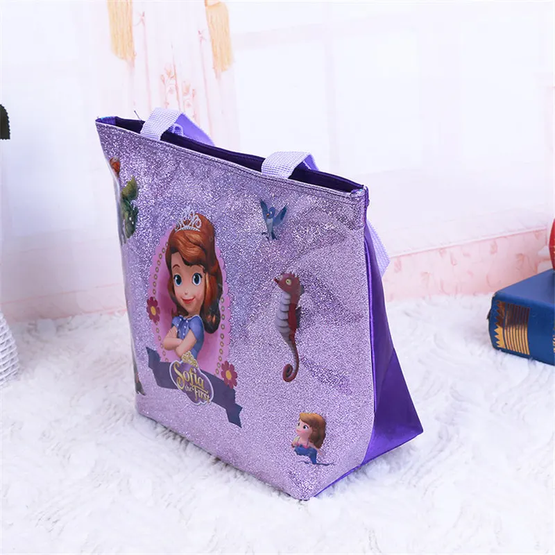 Disney princess children cartoon handbag Frozen Elsa girl gift shoulder high capacity bag PVC package travel storage lady bag children handbag