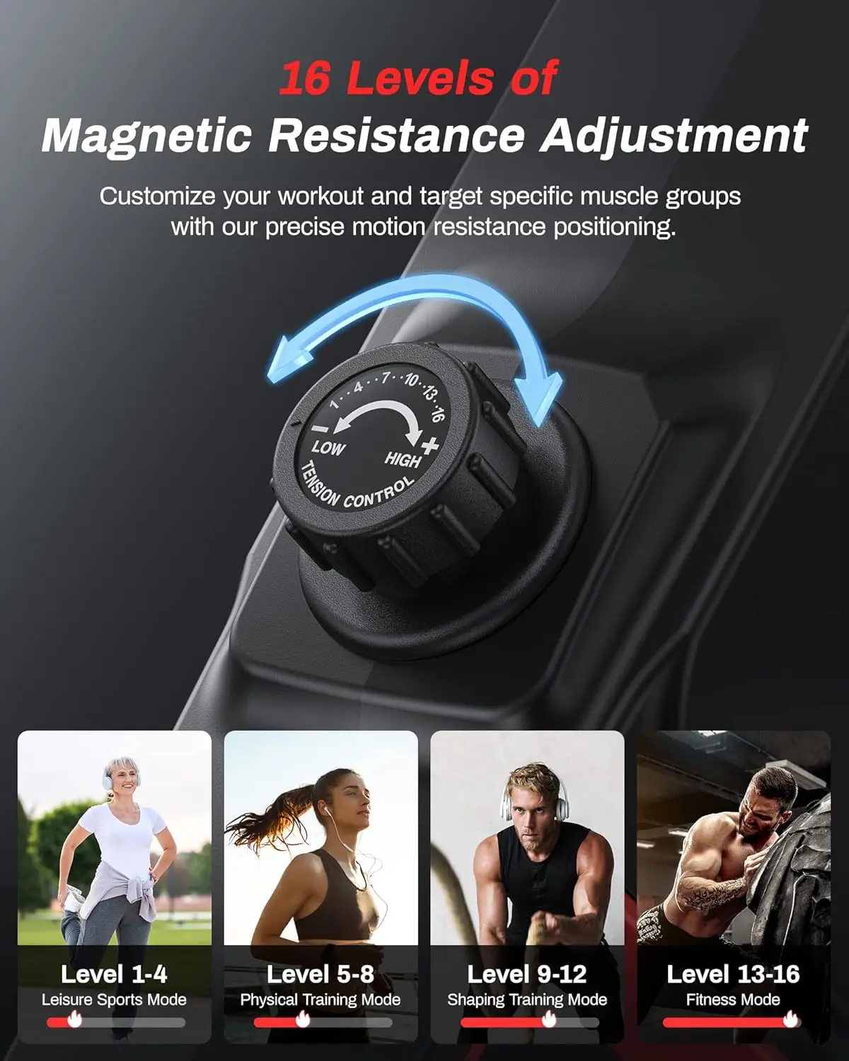 Machines for Home (R05), Water Rower (R10), 16 Levels of Quiet Resistance Foldable Compact Rowing Machine 350 LB Weight C