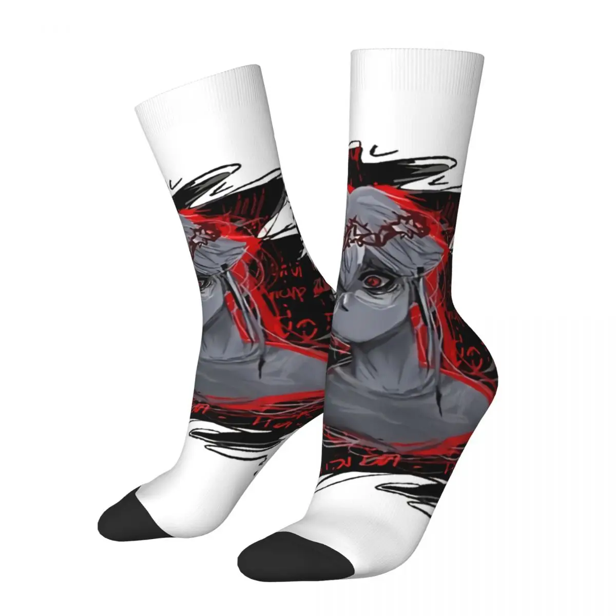 

Funny Crazy Sock for Men KAWAII FRIENDS Hip Hop Harajuku Omori Game Happy Breathable Pattern Printed Boys Crew Sock Casual Gift