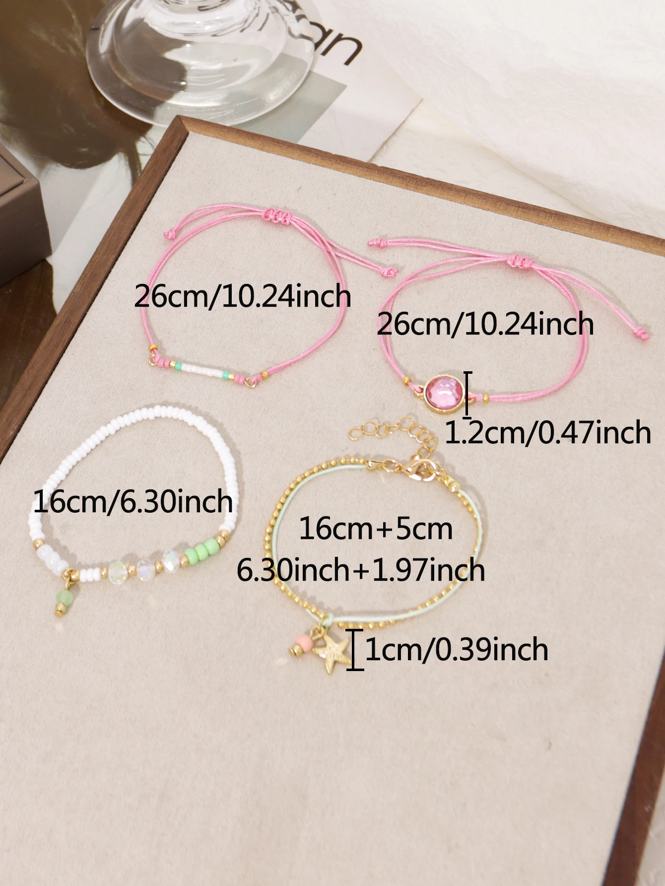 Fashionable Women Bracelet Set Colorful Bead Faux Handmade Gift