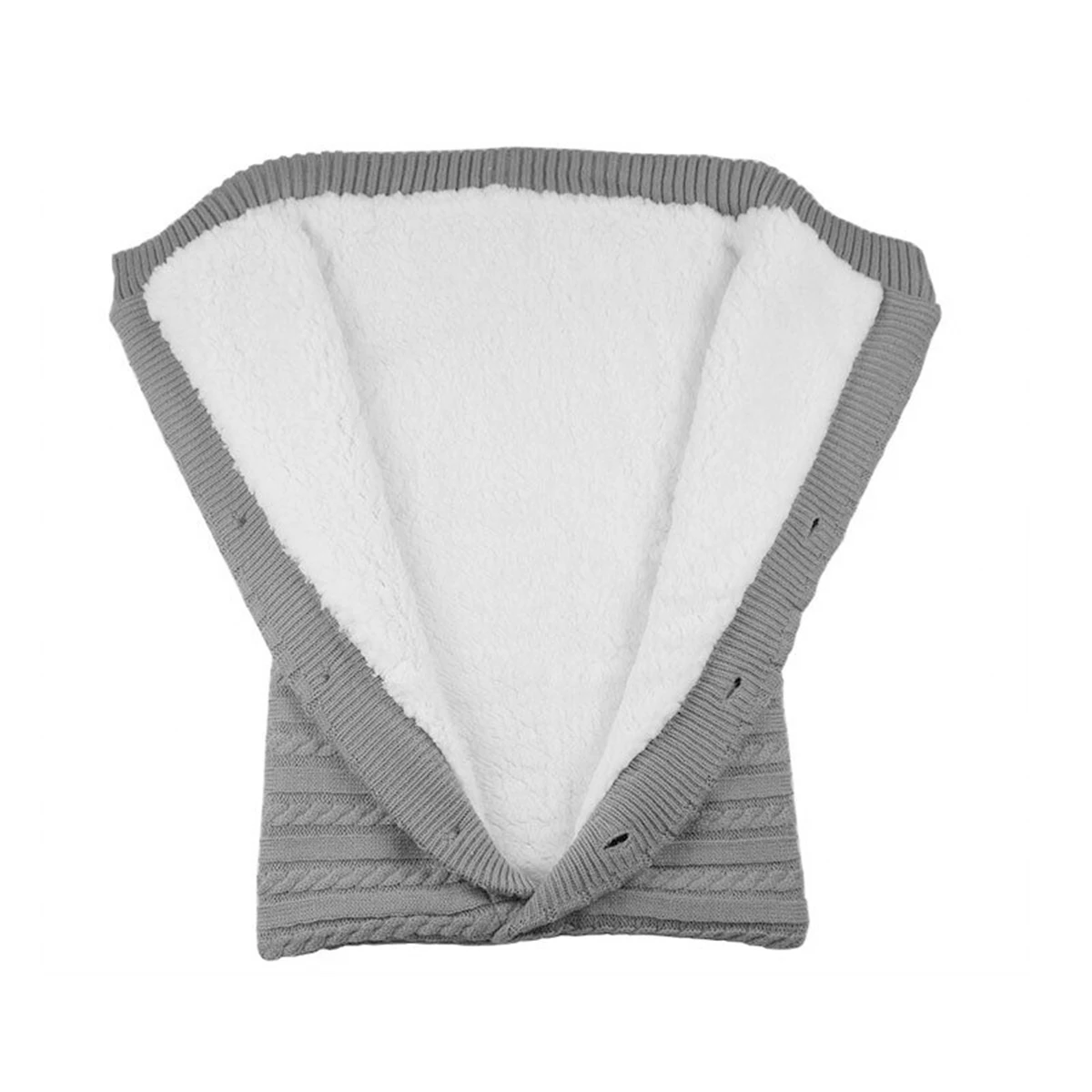 Button Sleeping Bag Baby Outdoor Baby Stroller Sleeping Bag Wool Knitted Plus Velvet Thickened Warm Weaving Process Exquisite