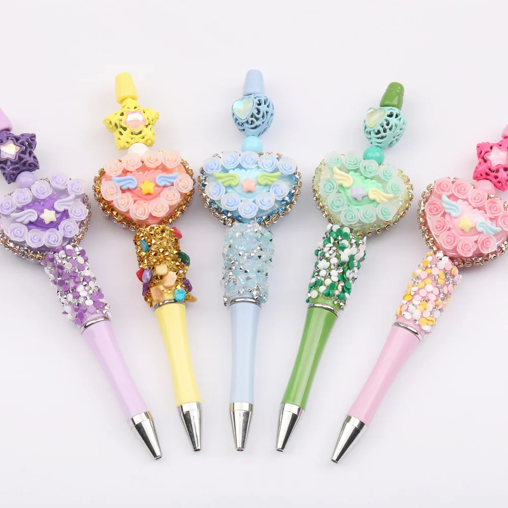 Cordial Design 5Pcs 35*144MM DIY Beads Pen/Fashion Jewelry Accessories/Hand Made/Beadable Pen Findings/Cute Plastic Pens #16416 - cordial