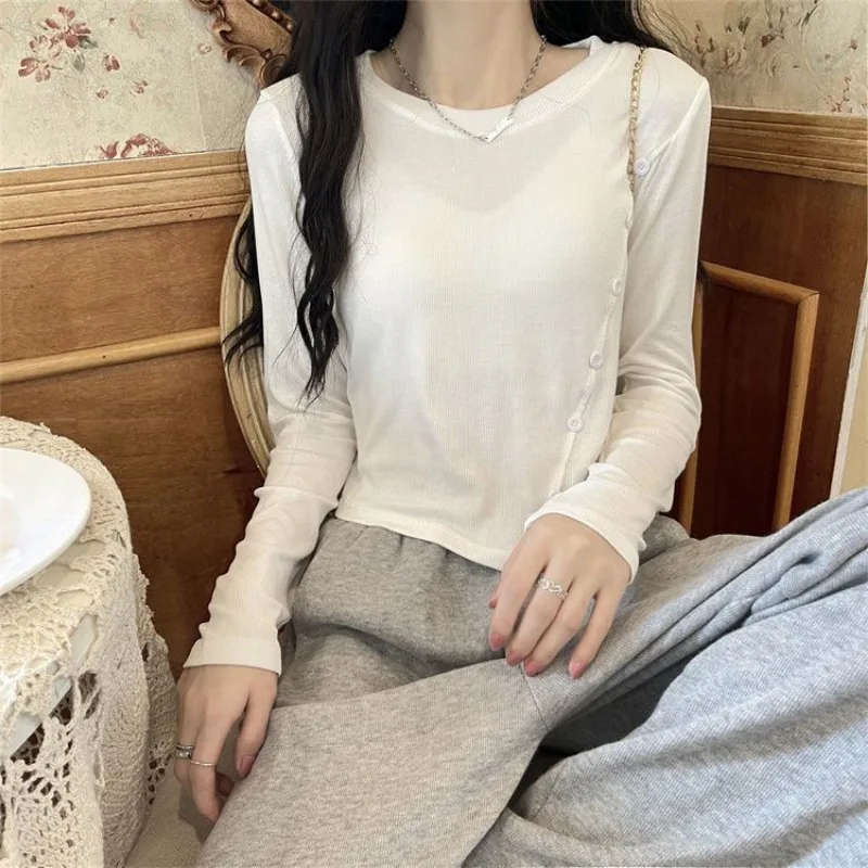 Magliette Da Donna Plain Off White 2023 Vestiti Slim Top Femminili Novità In Cotone Nuovi Arrivi Di Magliette All'Ingrosso In Alt Tall Tees