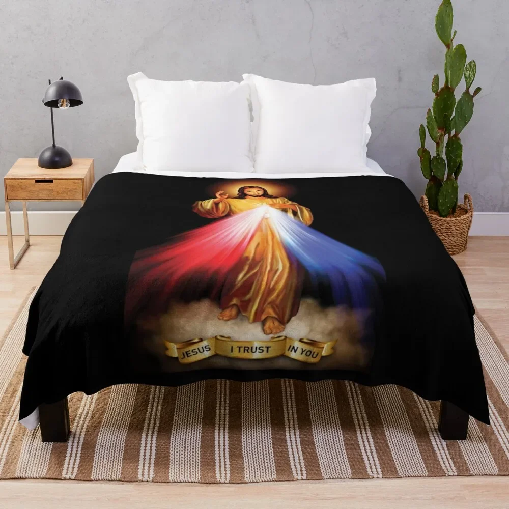 

Jesus I trust in You, Saint Faustina, Divine Mercy Throw Blanket fluffy Blankets For Baby Blankets
