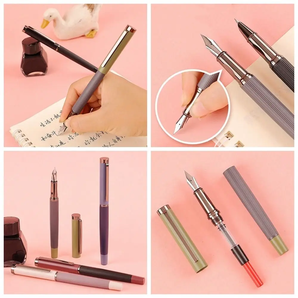 

Morandi Color Fountain Pen Smooth Writing Handwriting Writing Ink Pen Elegant Retro Signature Metal Fountain Pen Student School