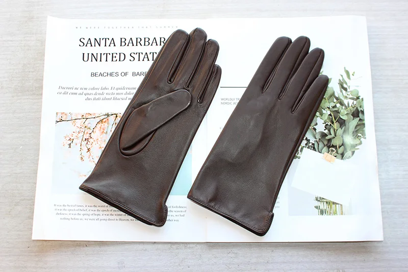 Summer Driving Thin Sheepskin Leather Gloves Women's Touch Screen Single Unlined Straight Style Motorcycle Riding Gloves