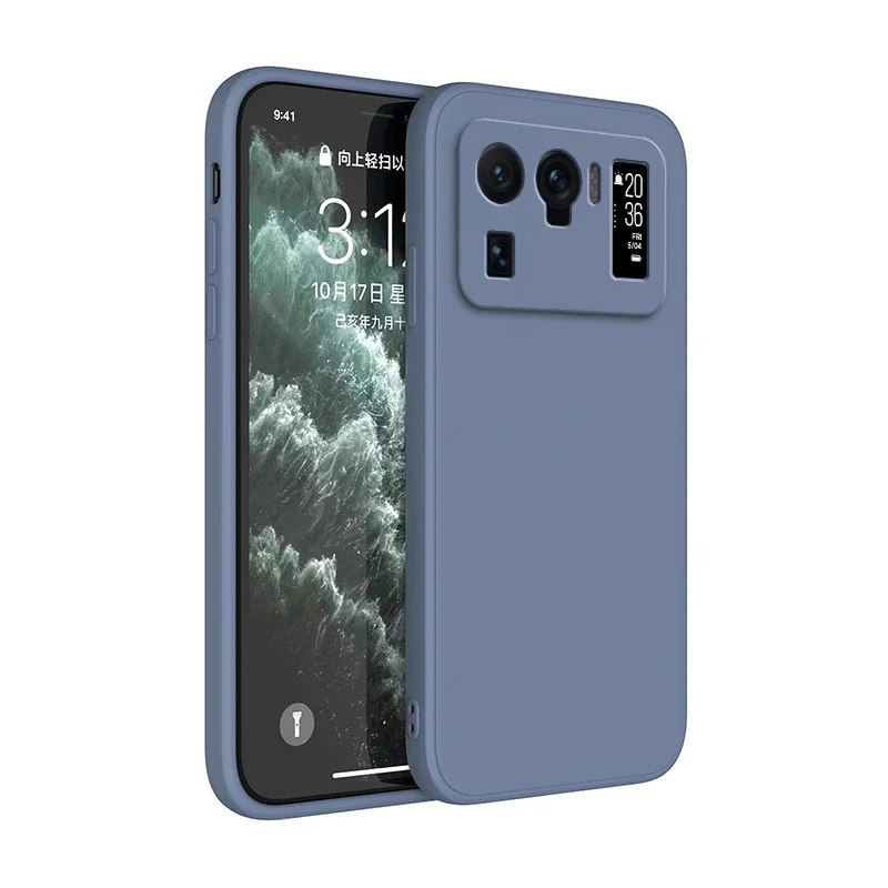 Candy Color Liquid Silicone Luxury Phone Case - Soft Protective Cover with Straight Edge Design