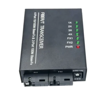 Wanglink Ethernet Fiber Switch 4 RJ45 2 SC Optical Media Converter Single Mode Fiber Media Converter