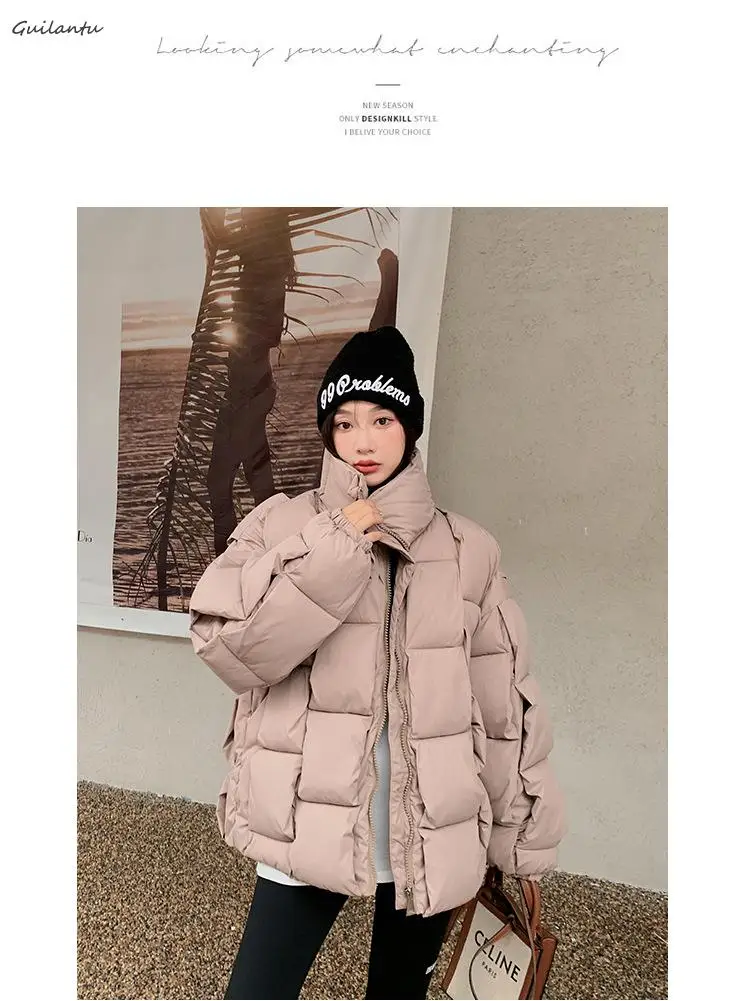Parka invernale oversize allentato piumino caldo da donna soprabito cappotto imbottito in cotone spesso femminile taglie forti casual femminile freddo_voghion.com