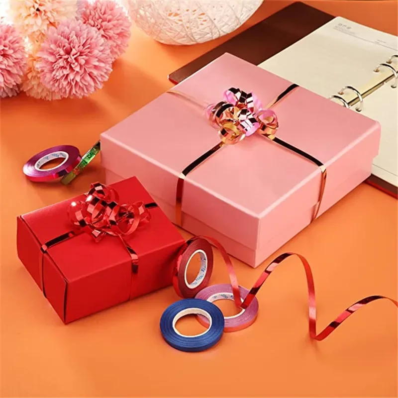 10Meter/Rolls Laser Chain Satin Ribbons Crafts DIY Party Supplies 5mm Balloon Ribbon Party Birthday Wedding Accessorie 10 Rolls