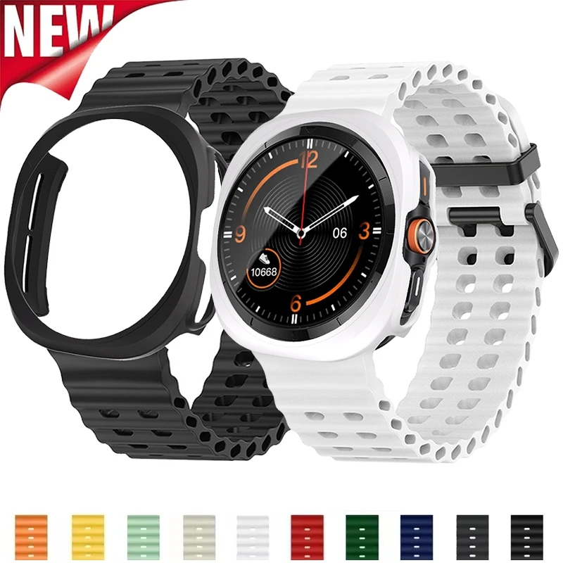 Sport Silicone Band with Protective PC Case for Smartwatch - Ultra 47mm